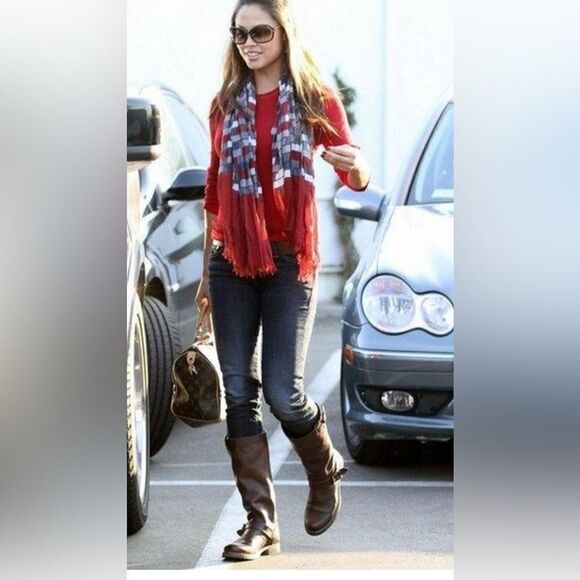 Frye Shoes - Frye Vintage Veronica tall buckle Slouchy Moto Boots in chocolate brown. 11